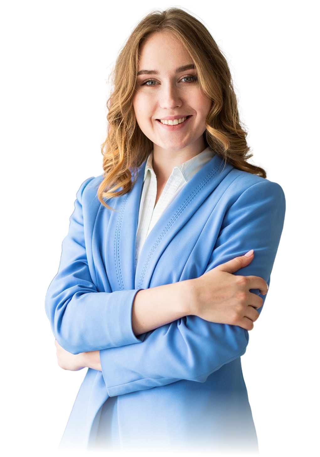 Brunette formal dressed white woman